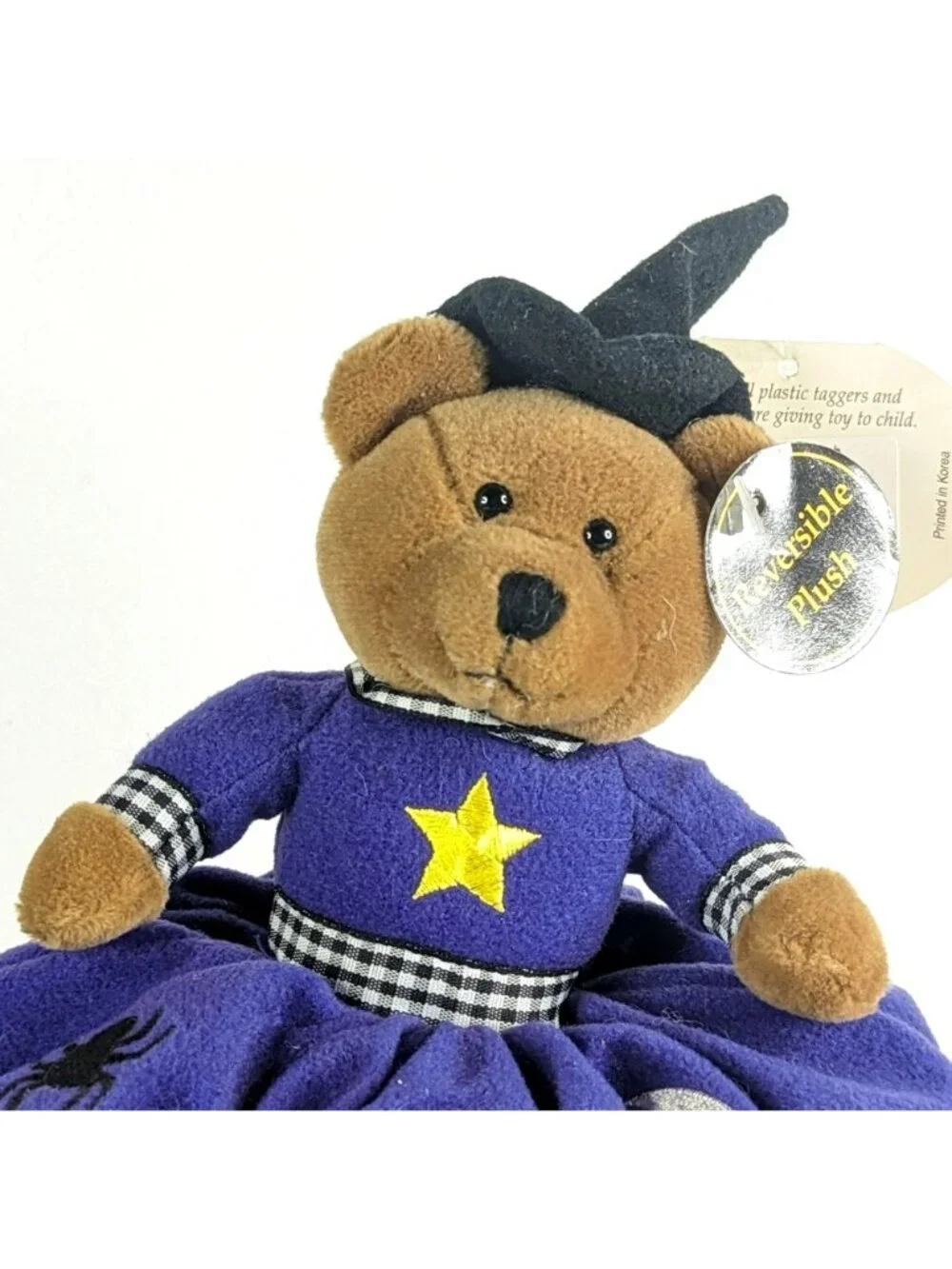 Bestever Halloween Reversible Plush Bear Witch Black Cat Pumpkin 11